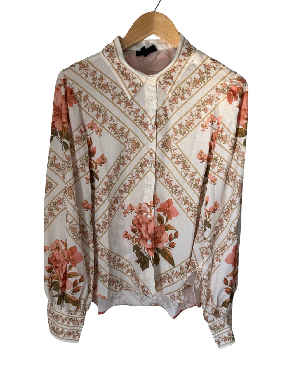 Vici Sunfaded Love Floral Button Down Top NWT Size L